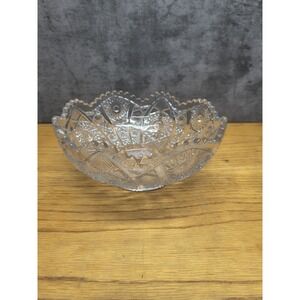 Vintage American Brilliant Heavy Cut Glass 7.5 inch Crystal Bowl